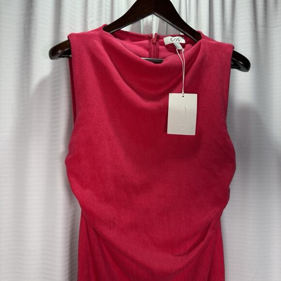 COS Red Sheath Midi Dress with Cowl Neck - Picture 3 of 10